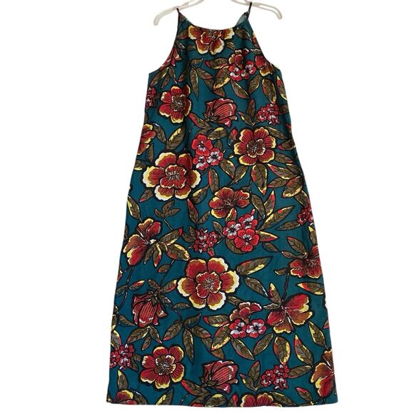 Loft Maxi A-line Dress MP Multicolor Tropical Halter Resort Boho Beach Coastal - Picture 1 of 6